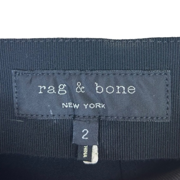 Rag & Bone - “Simone” Stretch, Ankle Pant with Lamb Leather Sides - Size 2 Black - Picture 13 of 15